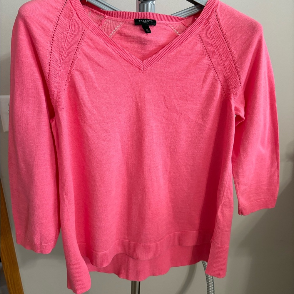 Talbots sweater- size LargeP- pink!